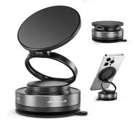 EGBULL Upgraded Drop Glue Magnetic car Phone Holder with Vacuum Suction Cup and Foldable Design Suitable for car, Bathroom, Yoga Wall Mount, Kitchen Holder Compatible with MagSafe and All Smartphones
