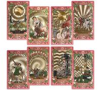 EGCUQ 78 Pink Tarot Cards with Guide Book,Gold Foil Rider Waite Tarot Deck PVC for Beginners to Expert (Pink)