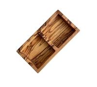 ege'deneve.com Olive Wood Snack Service Bowls, Double Bowl, Appetizer Bowls, Hand Made Plates, Wooden dinnerware Set (Double)