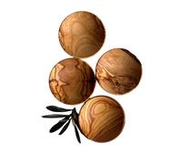 Egedeneve Olive Wood Sauce Dishes, A Set of 4 Sauce Dishes, Dipping, Decorative, Testing Dish, Handmade Dipping Dish