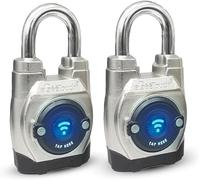 eGeeTouch 5th GEN [2023]. Outdoor Smart Padlock, IP66 Weatherproof, Rugged Design for Commercial use, Bluetooth + NFC (2-Pack, Short Shackle)