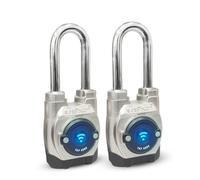 eGeeTouch 5th GEN [2023]. Outdoor Smart Padlock, IP66 Weatherproof, Rugged Design for Commercial use, Bluetooth + NFC (2-Pack, Long Shackle)