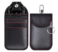 EGEKTBH Faraday Pouch for Car keys, 2 Pack Car Key Signal blocking Case - RFID Car Key Signal Blocker Bag for Car Security, Anti-theft Remote Entry Keyless Protect