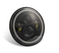 EGFheal 7" Round LED Headlight, Waterproof Motorcycle Driving Light Angle Eyes Ring DRL & Amber Turn Signal Lights High/Low Beam for Car/Motorcycle White light