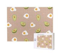 Egg And Avocado,500 Pieces Wooden Jigsaw Family Game Jigsaw Puzzles for Adults Teens Home Decor