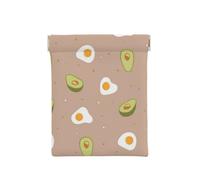Egg and Avocado, Squeeze Top Wallet Women Storage Bag Small Coin Purse Change Pouch