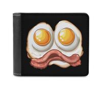 Egg and Bacon Egg Men's Bifold Wallet Slim Cash Card Holder Leather Purse
