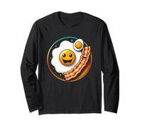 Egg and Bacon Smile Face Funny Breakfast Food Lover Meme Long Sleeve T-Shirt