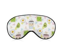 Egg Avocado Coffee Eye Sleep Mask,Super Soft Eye Masks with Adjustable Strap,Ultimate Sleeping Aid,Blindfold,Relax & Relieve Your Fatigue,Puffy Eyes