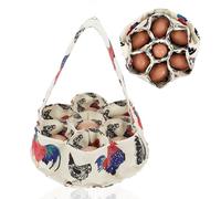 Egg Bags, Mini Egg Collecting Basket with 7 Pouches, Gathering Basket for Farmhouse Chicken Hen Duck Goose, Egg Holder Housewife Garden Transporting Storage, Canvas Egg Bags for Fresh Eggs