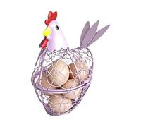 Egg Basket - Metal Storage Holder | Farmhouse Wire Egg Storage Basket,for Farmhouse Counter Backyard Garden Coop Easter Fruit Vegetable