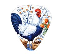Egg Basket Rooster Vase Guitar Picks Gift Set - 12 Smooth Durable Plectrums For Acoustic, Electric & Bass Guitar, Perfect Present For Guitar Lovers & Musicians