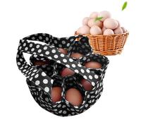 Egg Basket With Pouches | Portable Egg Collector | Fresh Egg Storage Container | Eggs Bag Organizer | Chicken Egg Holder Construction Polyester For Displaying Farm Fresh Eggs In The Kitchen