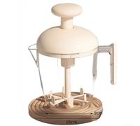 Egg Beating Cup Manual Press Operation Whisk for Eggs Cream and Protein Powder Mixing(White)