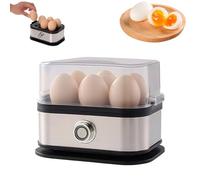 Egg Boiler Electric Automatic Off Stainless Steel Egg Cooker With Time Setting, Multi 2-In-1 Electric Steamer For Hard/Soft/Medium Boiled 6 Eggs (1 PC)