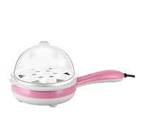 Egg Boiler,Electric Egg Boiler Multifunction Mini Electric Boiled Egg Cooker Boiler Food Fried Steamer Steak Non-Stick Frying (Color : Pink White AC220V)