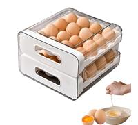 Egg Box, 32 Eggs, Double Layer Egg Storage Box, Fridge Egg Holder, Made of PP Plastic, Portable Stackable Egg Container for Fridge, Egg Case, Egg Storage Box, Container, Egg Cup