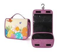 Egg Butterfly Hanging Toiletry Bag Easter Travel Wash Bag Cosmetics Makeup Organizer for Women Men Portability Multi-Compartment
