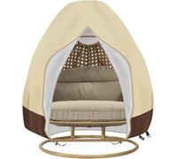 Egg Chair Cover Double - 91x87 Inch Patio Hanging Egg Chair Cover 420D Oxford Durable Waterproof Outdoor Chair Cover for Porch Wicker Egg Swing with Zipper