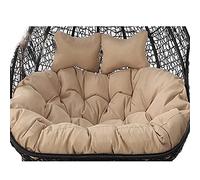 Egg Chair Cushion 52 inch, Double Hanging Wicker Rattan Egg Swing Cushion Replacement, 2 Person Hanging Egg Hammock Chair Washable, Sun-Resistant and Waterproof Cream