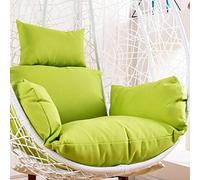 Egg Chair Cushion, Outdoor Hanging Swing Chair Seat Cushion Replacement Cover, Thicken Waterproof Sun-Resistant Hammock Chair Cushion with Pillow and Armrests Green