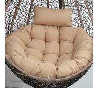 Egg Chair Cushion Pad with Headrest Pillow Soft Replacement for Hanging Patio Chair Hammock Cushion for Indoor/Outdoor Furniture Khaki 110CM Comfort & Style