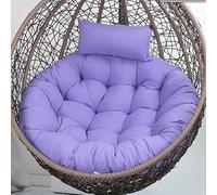 Egg Chair Cushion, Patio Hanging Chair Cushion Padwith Headrest Pillow, Replacement Cushion for Hanging Chair, Hammock Chair Cushion, Soft Indoor Outdoor Furniture Recliner,light purple,100CM