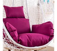 Egg Chair Cushion Replacement, Outdoor Hanging Swing Chair Cushion Cover, Waterproof Sun-resistant Hammock Chair Cushion with pillow Armrests, Thicken Washable Chair Pads Purple
