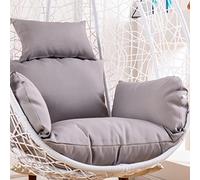 Egg Chair Cushion Replacement, Outdoor Hanging Swing Chair Cushion Cover, Waterproof Sun-resistant Hammock Chair Cushion with pillow Armrests, Thicken Washable Chair Pads Grey