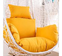 Egg Chair Cushion Replacement, Outdoor Hanging Swing Chair Cushion Cover, Waterproof Sun-resistant Hammock Chair Cushion with pillow Armrests, Thicken Washable Chair Pads Yellow
