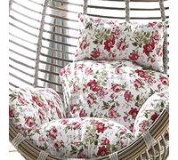 Egg Chair Cushion Replacement Outdoor, Swing Cushion Only, Hammock Chair Replacement Cushion Pad and Pillow, 22cm/8in Ultra-Thick Haning Basket Chair Seat Pads for Patio Garden Pattern C