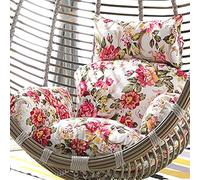Egg Chair Cushion Replacement Outdoor, Swing Cushion Only, Hammock Chair Replacement Cushion Pad and Pillow, 22cm/8in Ultra-Thick Haning Basket Chair Seat Pads for Patio Garden Pattern A