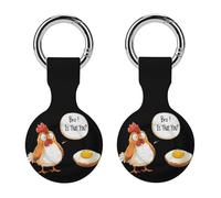 Egg Chicken Bro! Is That You Compatible for AirTag Holder with Keychain Silicone Protective Case Cover 2PCS