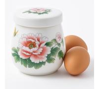 Egg Coddlers Sets with Lids - Ceramic Egg Cooker, 220ml Porcelain Egg Coddler with Lid, Soft Boiled Egg Maker for Breakfast, Steamed Egg Dish, Single or Double Egg Cooking, Chawanmushi Cups
