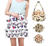 Egg Collecting Apron and Basket, 12 Deep Pockets Eggs Apron and 7 Pouches Eggs Basket, Collect Egg from Chicken Duck Goose, Perfect for Housewife Farmhouse Kitchen Parent-Child Activities