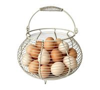 Egg Collection Basket - 200 g Iron Material, Black Light Brown White, Chicken Egg Baskets Woven Stand Box Frame | Display Tray Storage Robust Construction Compact Durability Charm Aesthetics