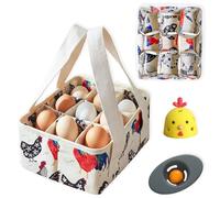 Egg Collection Basket with 9 Bags, Durable Fabric Egg Basket, Egg Baskets for Fresh Eggs, Mini Egg Collection Basket, Egg Collection Bags for Chicken Coop, Chicken, Duck, Goose Eggs, Housewife Gift (A