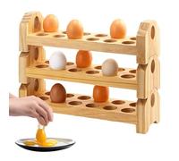 Egg Container - Egg Dispenser for Counter, 3 Story Frame | Large Stackable Storage Organizer Made Of Wood, Kitchen Decor For Farm, Store, Apartment