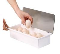 Egg Container, Egg Holder, Sturdy Organizer with Lid, Multi Purpose Kitchen Tool, Countertop Storage Box for Fridge, Pantry, Apartment, Drawer, Cabinet, Freezer, Home, 6.3 Inches