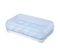 Egg Container For Refrigerator - 15 Grid Egg Carrier Box | Stackable Storage Tray, Leakproof Design For Kitchen Picnic Travel Camping, Portable Holder For Fridge Organisation,