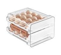 Egg Container for Refrigerator 32-Grid Eggs Container Drawer with Date | Pantry Organizer Drawer for Countertop Pantry Shelf Kitchen Picnic Apartment Restaurant