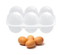 Egg Container with 6 Compartments - Crystal Fridge Tray, Compact Countertop , Egg Basket for Refrigerator, Durable Storage Place for Chicken Products, Serving, Brunch Prep