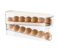 Egg Container with Lid & Handle - Premium Clear Fridge Egg Holder Tray, Stackable & BPA-Free, Egg Dispenser Fridge Easy to Clean