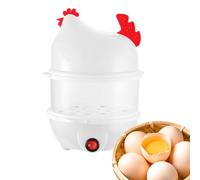Egg Cooker | Double Layer Meal Steamer | Chicken Shaped Egg Cooker for Home Restaurant School Gym Adults