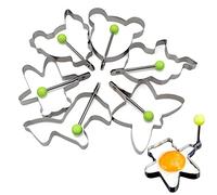 Egg Cooking Rings, 6 Type Cute Animal Image Egg Rings for Frying Eggs, Stainless Steel Pancake Mold Poached Egg Maker for Frying Eggs and
