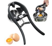 Egg Cracker Labor Saving Stainless Steel Egg Cracker Tool with White Separator Easy to Use Ergonomic Opener with Spring for Chicken Eggs and Duck Eggs