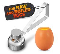 Egg Cracker Tool for Raw Eggs - Stainless Steel Egg Shell Opener Tool with Ergonomic Design, Adjustable Effort, Durable Build - Easy-to-Use, Suited for Preparing Custards and Cakes