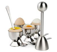 Egg Cracker Topper Cutter for Soft Hard Boiled Eggs Separator Holder Set