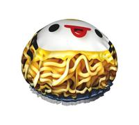Egg Cup Noodle Ramen Print Shower Caps,Double Layers water-resistanted Hair Cap with Elastic and Reusable