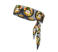 Egg Cup Noodle Ramen Print Sports Head Tie, Hair Band for Workout, Running, Yoga, One Size Fits Most
